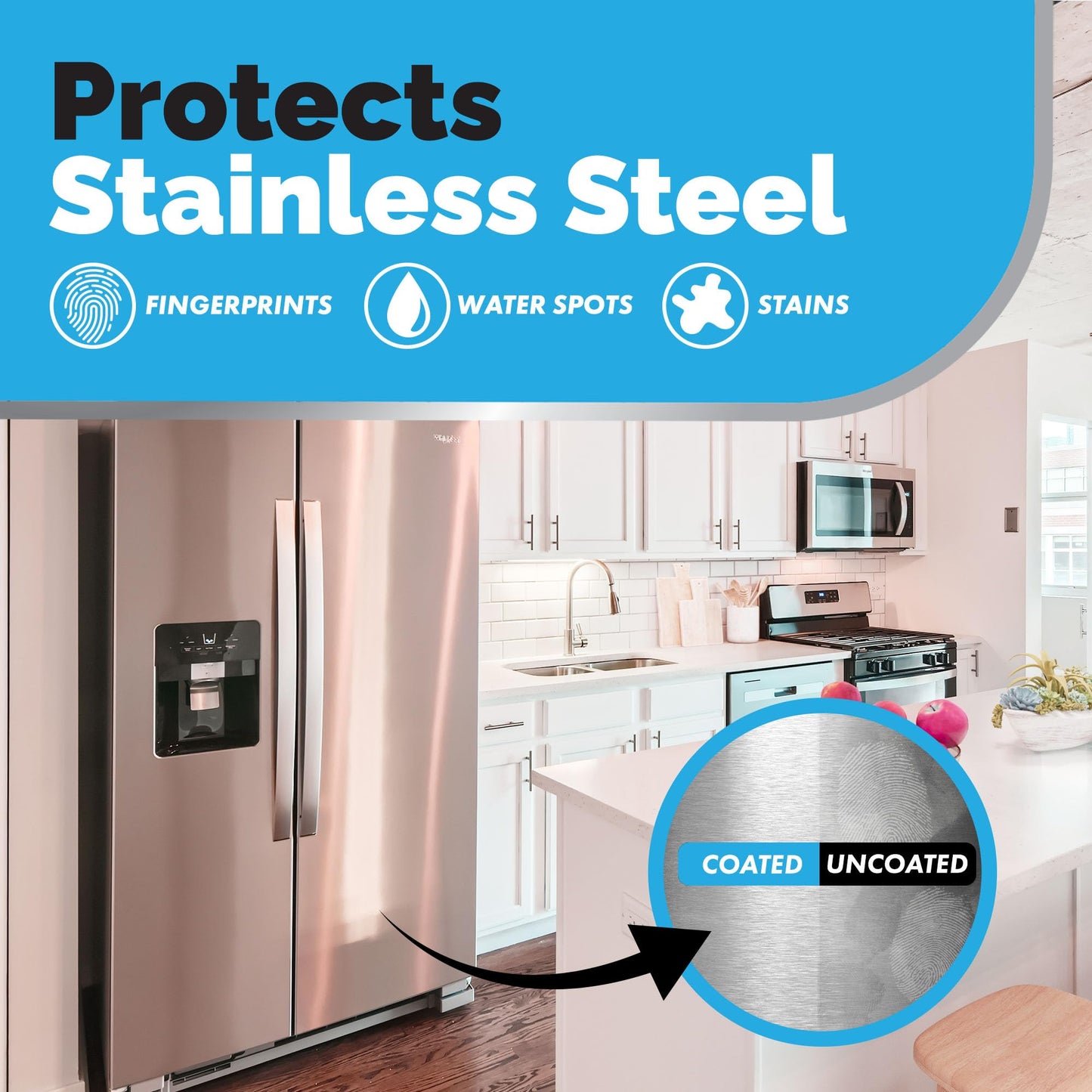 [12 Oz] Home Ceramic Coating Spray Kit - Shine, Seal & Protect Kitchen & Bath Surfaces - High Shine - Repels Stains & Grime Effortlessly - Use on Stainless Steel, Sinks, Countertops, Glass & More