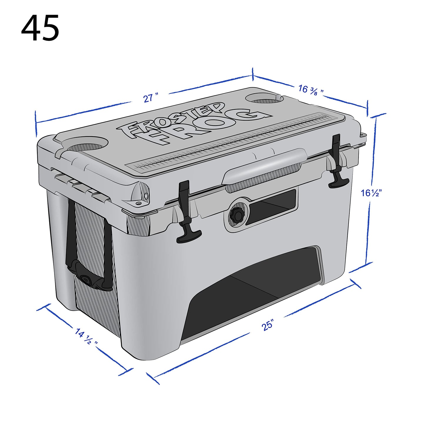 Frosted Frog Olive Green Camo 45 Quart Ice Chest Heavy Duty High Performance Roto-Molded Commercial Grade Insulated Cooler