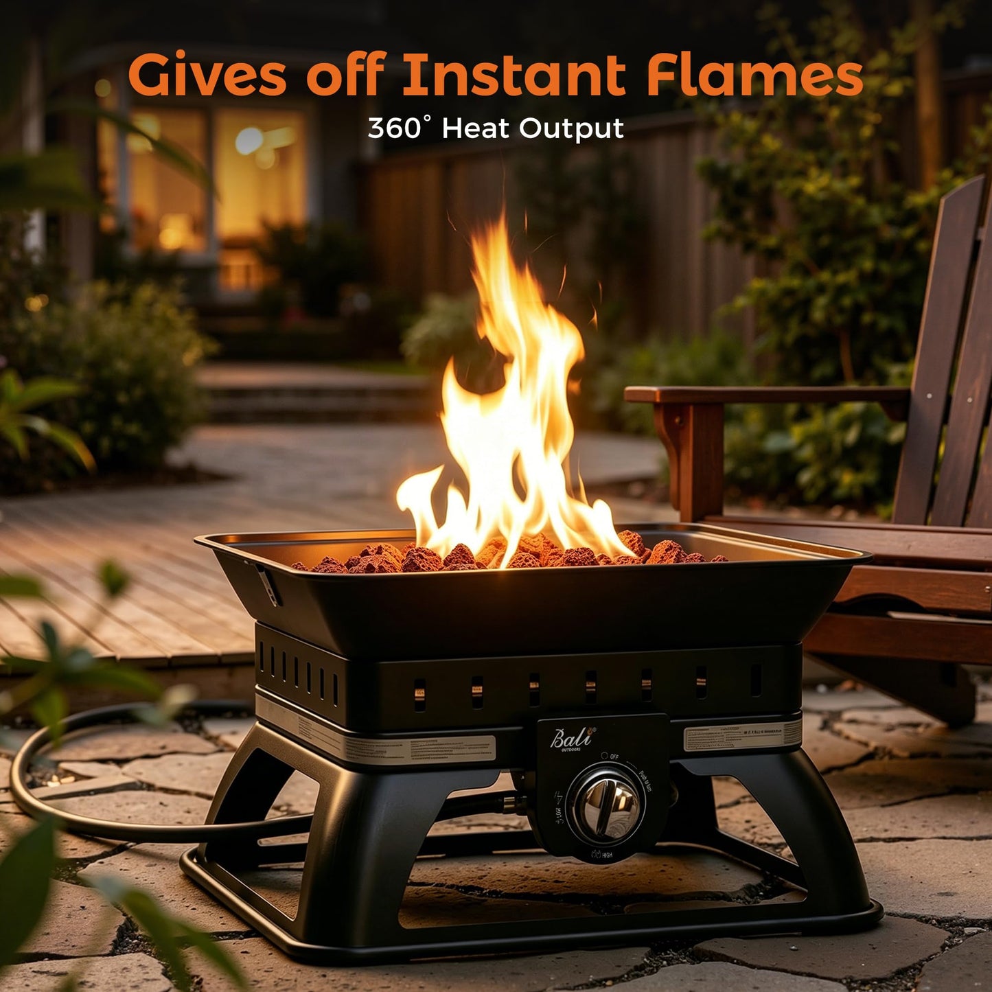 BALI OUTDOORS Propane Fire Pit Perfect for Camping Outdoor Fire Pit for Portable Firepits for Outside Outdoor Patio