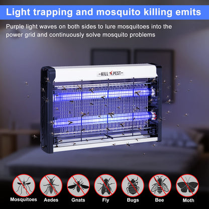 4 Pcs Electric Bug Zapper Indoor Insect Killer with Replacements Bulbs 20W Blue Light Powerful 2800V Attract Fly and Mosquito Traps with Circuit No Load Protection Outdoor Plug in Pest Control