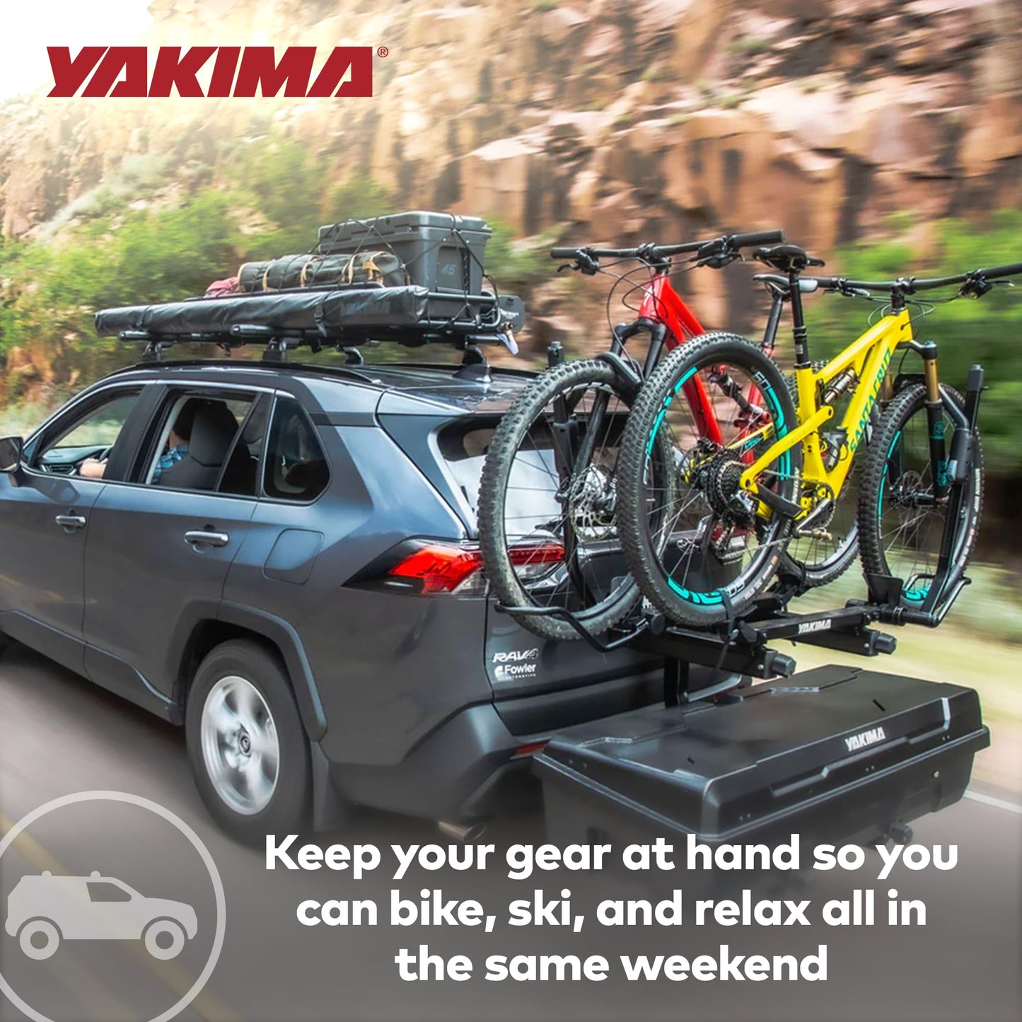 Yakima Swing Rack, Hitch Cargo System w/ Accessory Arm & Locks, EXO SwingBase, 2 In, Black - Heavy-Duty Car Vehicle Storage Accessories for Travel and Camping