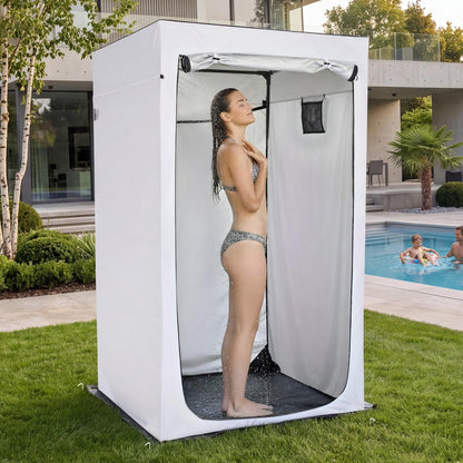 Alvantor® Shower Tent Changing Room Outdoor Shower Enclosure Privacy Shelter Toilet Tent Dressing Shelter Teflon Coating Fabric Multi-Proof Steel Pole for Patio, Garden, Poolside 47"x47"x81"
