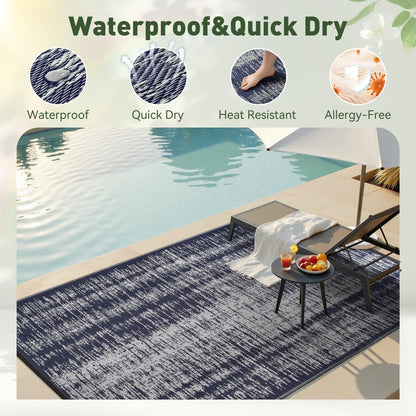 MontVoo Outdoor Rug Waterproof 9x18ft Outdoor Patio Rug Mat Reversible Plastic Straw Outside Rug Carpet Outdoor Rugs for RV Camping Picnic Beach Balcony Porch Deck