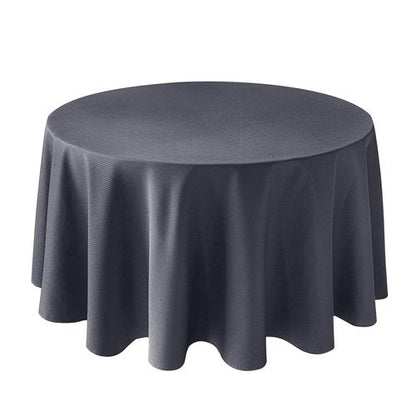 Biscaynebay Textured Fabric Round Tablecloths 108", Navy Water Resistant Washable Table Cloth Circle Folding Table Covers Linen for Dining, Kitchen, Wedding & Parties etc.