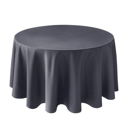 Biscaynebay Textured Fabric Round Tablecloths 108", Dark Grey Water Resistant Washable Table Cloth Circle Folding Table Covers Linen for Dining, Kitchen, Wedding, Parties etc