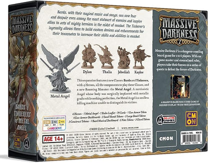 Massive Darkness 2 Bards and Tinkerers Vs. Metal Angel Heroes and Monsters Expansion | Cooperative Strategy Game for Adults and Teens | Ages 14+ | 1-6 Players | Avg. Playtime 60 Mins | Made by CMON