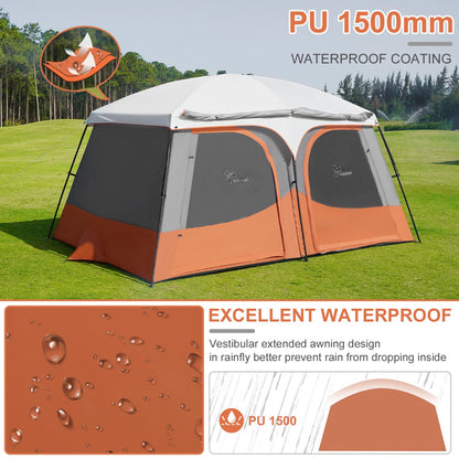 Vidalido Tents，6-8 Person Camping Tent with Extended Vestibule，2 Room Weather Resistant Family Tents，Easy Install Waterproof Outdoor Tent for Backpacking and Camping Hiking