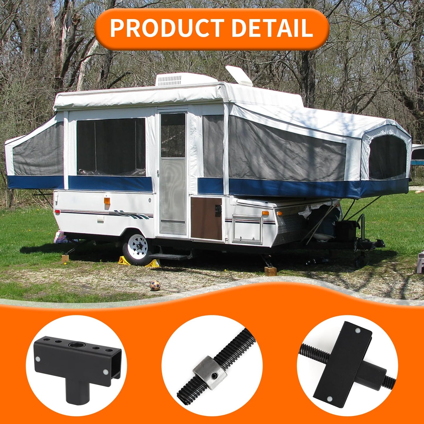AUTOVIC Pop Up Camper Acme Drawbar Kit with Nut and Threaded Rod，Acme Nut Whiffle Tree for Coleman Fleetwood Pop-Up Camper Lift Systems Pop up Camper Accessories for Pop Up Tent Camper Lift