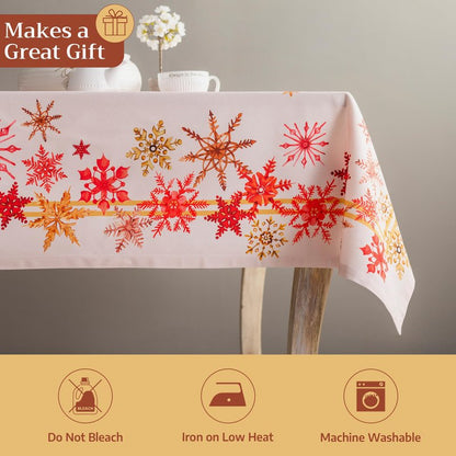 Maison d' Hermine Table Cloth Square Table 100% Cotton 54 x 54 Inches Fall Tablecloth Reusable Everyday Use for Thanksgiving Christmas Decorations Dining Farmhouse Party (Crystal Star)