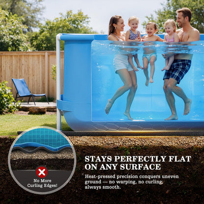 UIRWAY 12 x 18ft Oval Pool Liner Pad for Above Ground Pools, [2026 New 300G/M² Thicker Heavy Duty] Black Seamless Puncture Resistant Mats for Under Above Ground Pool, Weed Barrier & Cushion Protection
