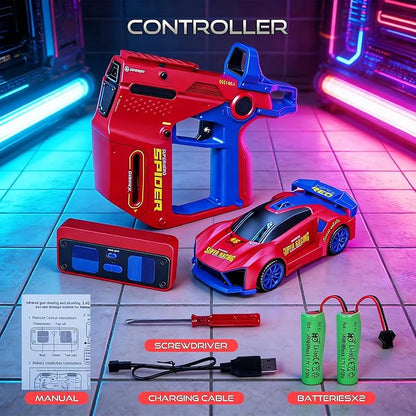 3 IN 1 Remote Control Car with Infrared Gun 1: 24 Parent-Child Drift RC Car 2.4GHz Stunt Toys with Shooting Game 2 Rechargeable Charge Battery Birthday Gifts for Kids Boys Girls Age 6-12 (Red)