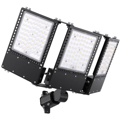 SOLLA 2025 New Upgraded 300W Dusk to Dawn LED Parking Lot Light 45000lm 5000K, ETL, AC85-277V, IP67 Waterproof Adjustable 3-Head Street Lights Outdoor, Pole & Wall-Mounted Flood Lights for Stadium