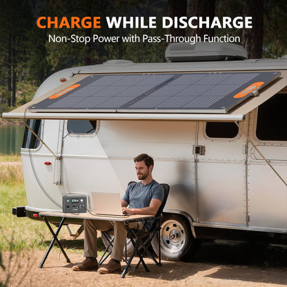 ALLWEI Portable Power Station 300W, 256Wh Solar Generator with 110V Pure Sine Wave AC Outlet,6 Output Ports,Backup LiFePO4 Battery Generator for Camping Outdoor Emergency Home (Solar Panel Optional)
