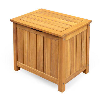 Christopher Knight Home Kensy Acacia Wood Outdoor Storage Box, 30 Gallons Wooden Patio Deck Box, Garden Backyard Tool Storage, Outdoor Storage Container for Patio Furniture Cushion, Teak Finish