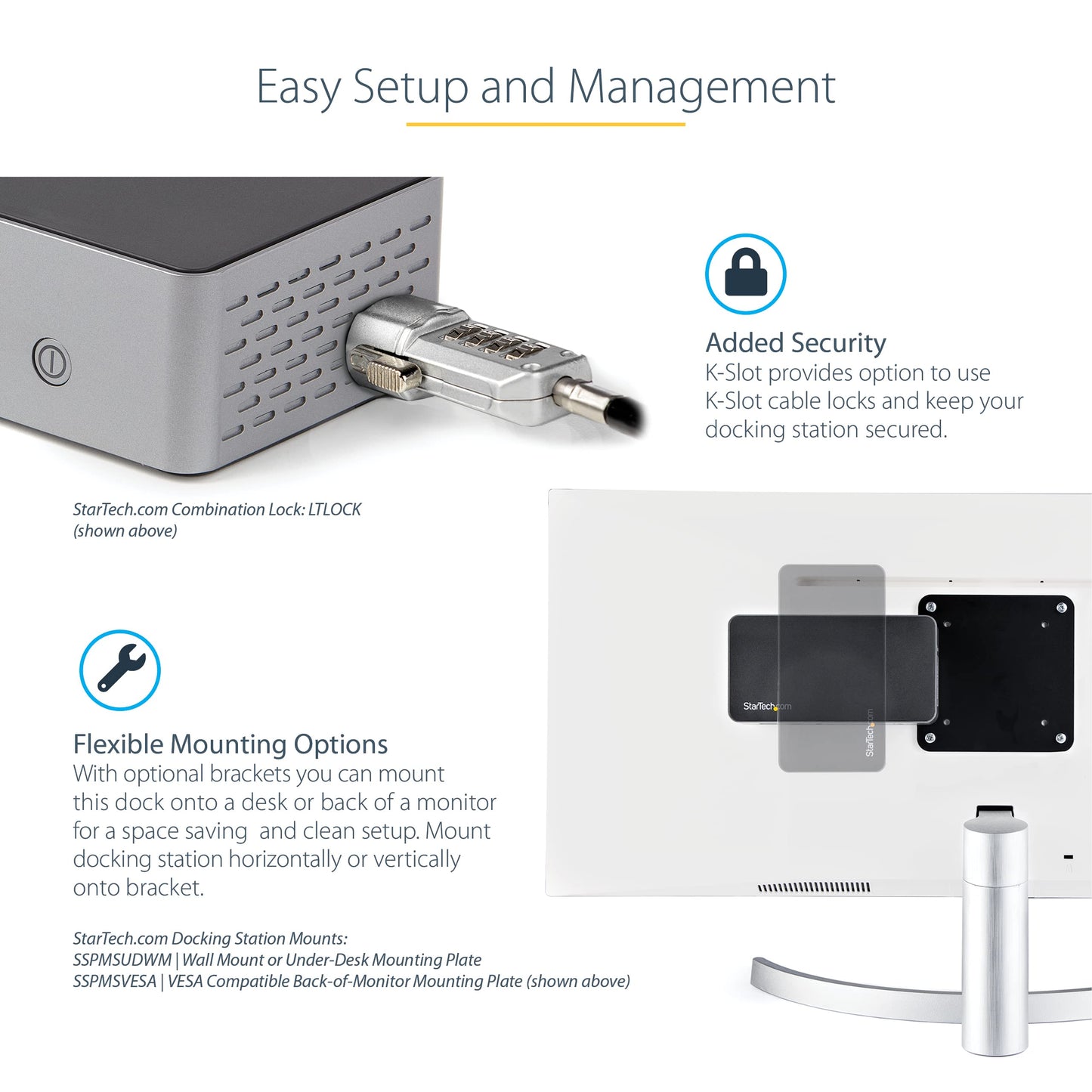 StarTech.com USB-C Quad Monitor Docking Station for MacBook Pro/Air M1 M2 M3 M4 & Windows, Universal 4K 60Hz HDMI DP Dock, Thunderbolt Compatible, 100W Laptop Charging