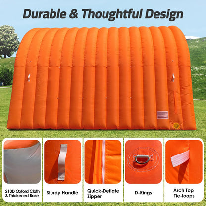 GR8FUN Inflatable Sports Tunnel Entrance 16x10x10FT Orange, Built-in Blower – Event Inflatable Tunnel Tent for Team Intros, Business Promotion, Trade Shows, Advertising & Exhibitions