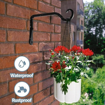 BOLITE Plant Hangers - 6 Inch Indoor/Outdoor Wall Hooks for Planters & Decor | 2 Pack, Black