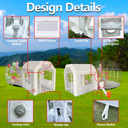 Inflatable Bubble House Dome for Events Inflatable Tent Bubble Balloon House with 450W Air Blower & 600W Air Pump for Party Wedding Birthday Holiday Outdoor Commercial Event (White, 15ft)