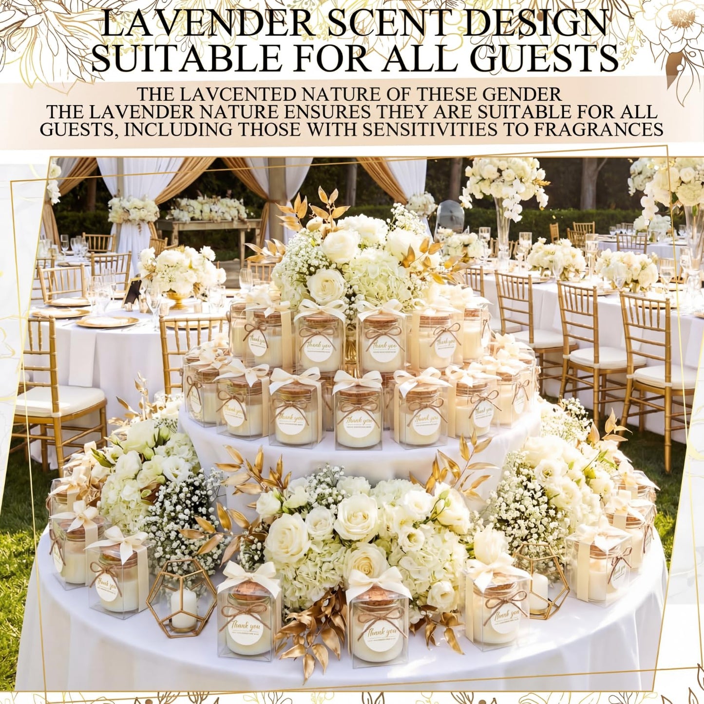 MTLEE 20 Sets Wedding Candle for Guests Beige Thank You Candles Gift Bulk Glass Jars Scented Soy Wax with Clear Gift Box for Bridesmaid Groomsman Bridal Shower Housewarming Party Favors