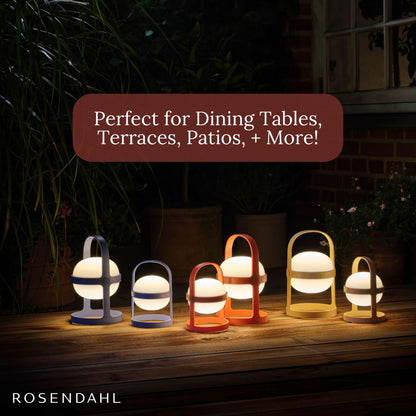 Rosendahl Soft Spot Solar Circular Lantern - 9.8 in., Elegant & Durable Solar-Powered Lantern with Rechargeable USB, Ideal for Indoor and Outdoor Use, Cozy Home Lighting and Decor (Terracotta)