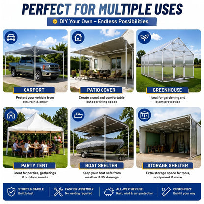 Frienda 6-Leg Lean-to Canopy Fittings for 1" EMT, 18 Pcs Lean to Carport Frame Connectors Kit DIY Project for Slant Roof Carport, Shed, Gazebo, Greenhouse, Shelter Deck, Pipes Not Included