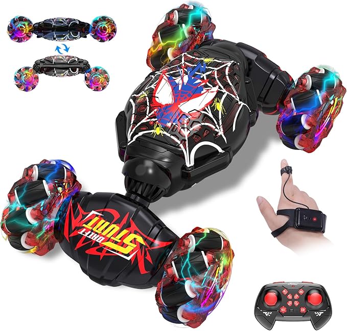 Nikuku Gesture Sensing RC Stunt Car - 4WD Hand Controlled Remote Control Car with 360° Rotation 2.4GHz Drift Toy for Kids Ages 6 7 8-12 13 Year Olds - Best Birthday Gifts for Boys Girls