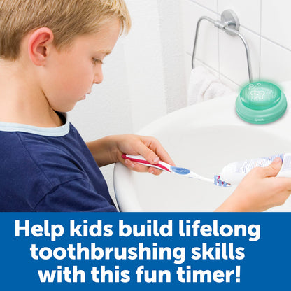 Learning Resources 2 Minute Toothbrushing Timer - Toothbrush Timer for Kids, Timers for Kids Bathroom, Toddler Teeth Brushing Button, Visual Countdown for Tooth Brushing