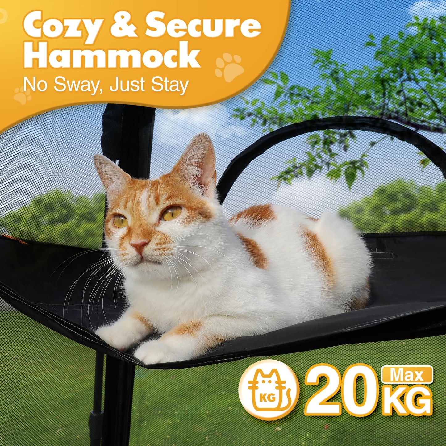 Extra Large Catio Outdoor Cat Enclosure, Rywell 3-Tier Spacious Outdoor Cat Tent, Weatherproof&Sunproof with 5 Windows, Foldable Cat Enclosure for Patio, Camping, Indoor(Includes Carry Bag)
