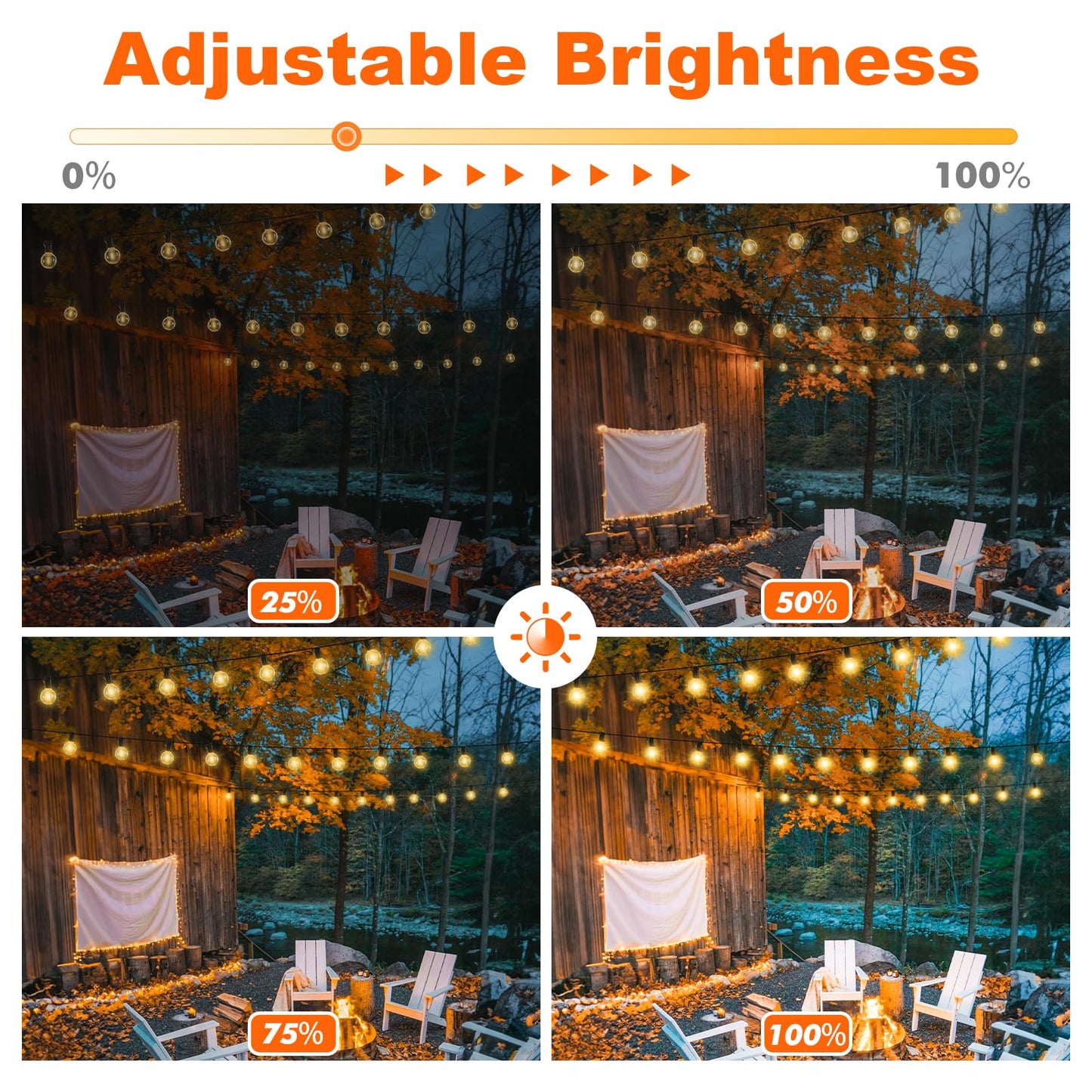 200FT LED Outdoor String Lights with 3 Color Lights, Dimmable String Lights for Outside with Remote, G40 Globe Waterproof Patio Lights with 100 Shatterproof Bulbs for Party Backyard BBQ House Camping