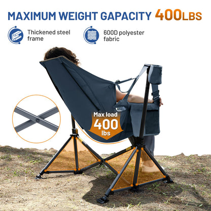 TIMBER RIDGE Hammock Camping Chair, Oversized Swinging Hammock Chair with Adjustable Back and Seat for Outdoor Lawn, Sports, Supports 400lbs, Blue