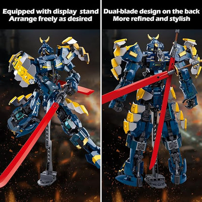 HIGH GODO Samurai Mech Warrior Building Set Double Swords Armor Robot Openable Cockpits Model Kit Ideas City Justice Hero Soldier Ninja Gift for Adults Teens 14+ (765PCS)