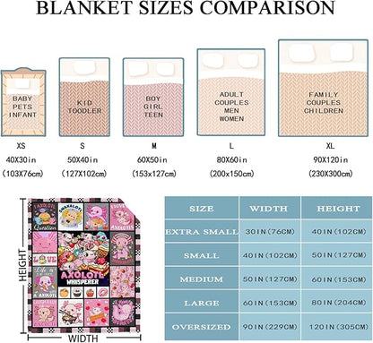 Axolotl Whisperer Food Blanket Gifts for Girls Boys Women - Super Soft Cozy Warm Throw Sheet for Couch Bed Sofa Office Decor All Season 60x80 for Adult
