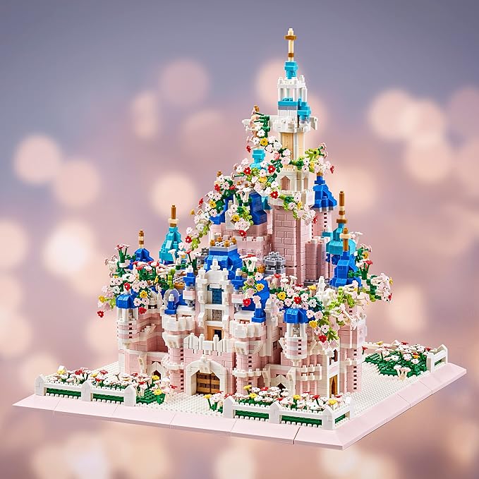 Architecture Castle with Flower Series Micro Blocks Building Sets for Adults and Teens 4000+ PCS Bricks Building Blocks - Upgrade Version