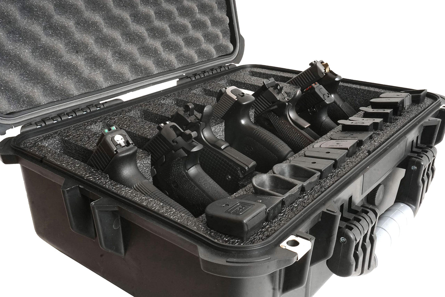 Case Club 7 Pistol and 21 Magazine Pre-Cut Heavy Duty Waterproof Case with Included Silica Gel Canister to Help Prevent Gun Rust (Upgraded Gen-2)