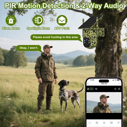 QUTHZZHY 4G LTE Solar Cellular Trail Camera,365 Days Free Unlimited Data,No WiFi Needed Trail Cam, 0.2S Speed Motion Activated Game Camera,Deer Camera 360°View IP65,Tuya Smart Camera,64GB Storage