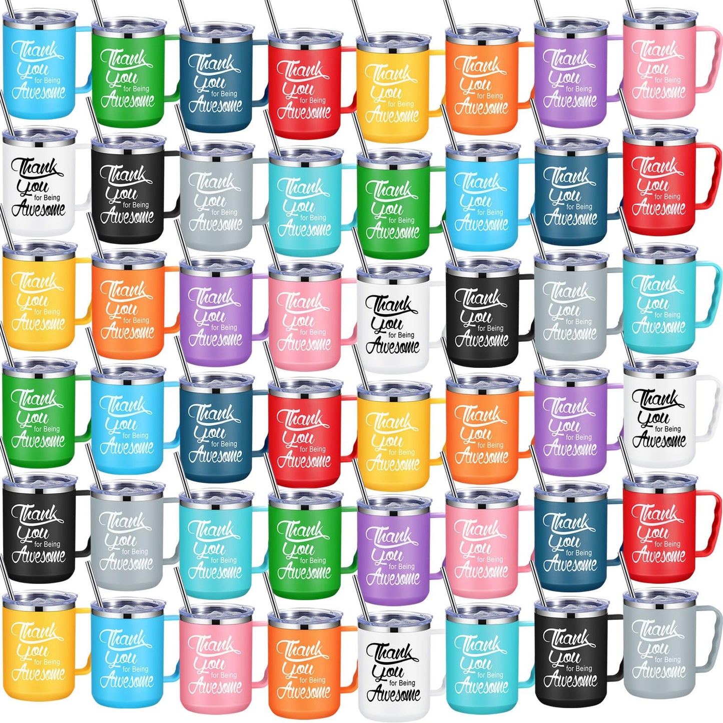 Umigy 48 Pcs Employee Appreciation Coffee Mug Gift Bulk Thank You 17oz Drinking Cup Stainless Steel Insulated Travel Tumbler Graduation Inspirational Gift for Coworker Staff Nurse Teacher Team