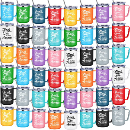 Umigy 48 Pcs Employee Appreciation Coffee Mug Gift Bulk Thank You 17oz Drinking Cup Stainless Steel Insulated Travel Tumbler Graduation Inspirational Gift for Coworker Staff Nurse Teacher Team