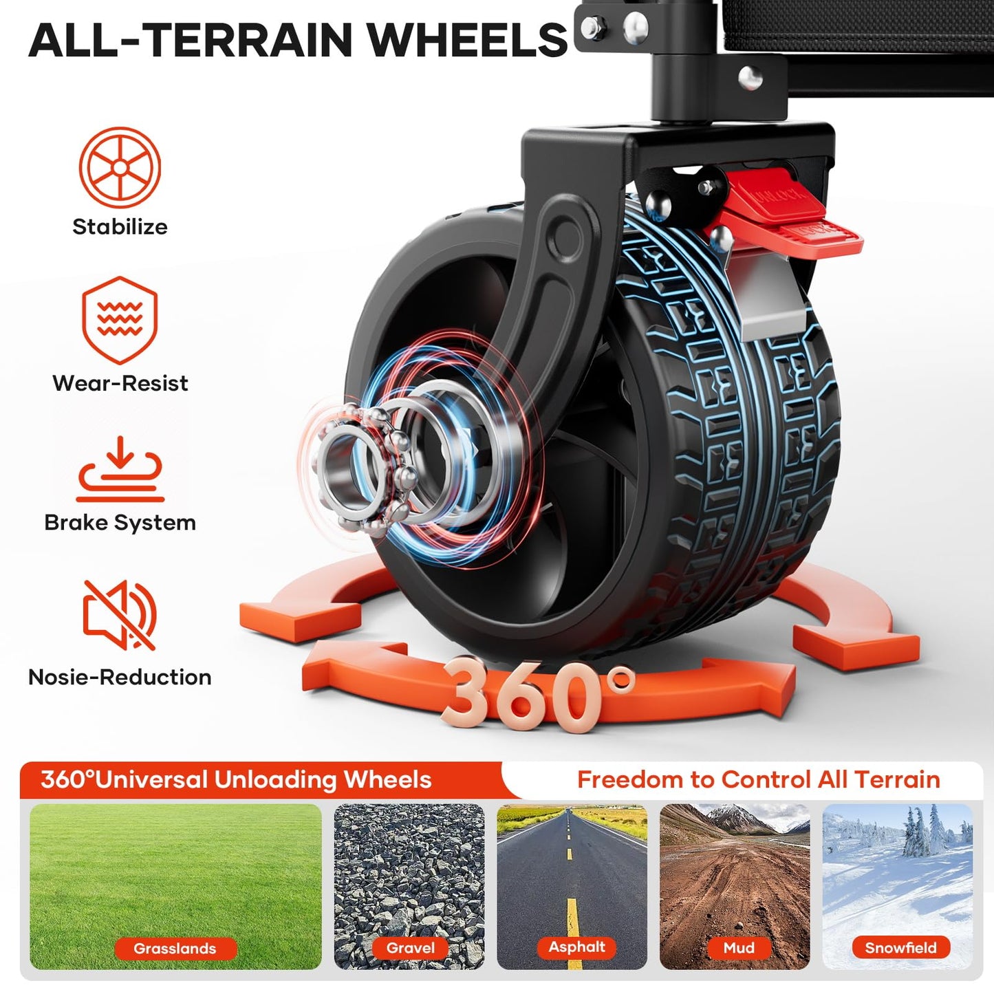 49" L Collapsible Extended Wagon with 500lbs Weight Capacity,300L Heavy Duty Sports Wagon,Big All-Terrian Wheels with Cup Holders,Cart for Sports,Grocery,Shopping