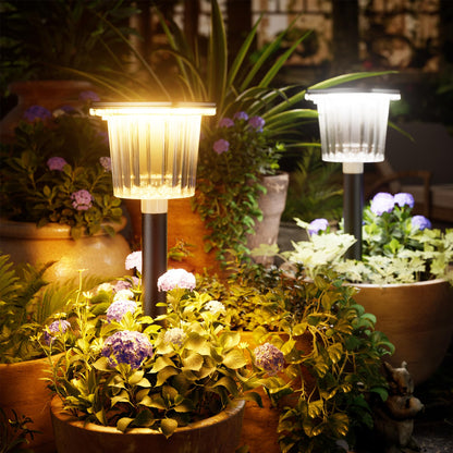 BITPOTT Super Bright Solar Pathway Lights 12 Pack, Adjustable Warm & Cold Solar Lights Outdoor Waterproof IP65, Auto On/Off, Outdoor Decor Light for Garden, Landscape, Path, Yard, Patio, Driveway