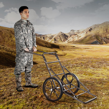 VEVOR Game Carts for Hunting, 500 LBS Deer Cart Game Hauler, Hawk Crawler Deer Cart, Hawk Hunting, All Terrain Folding Cart, Deer Hauling Cart, Heavy-Duty Utility Gear Dolly for Hunting Fishing Hiking