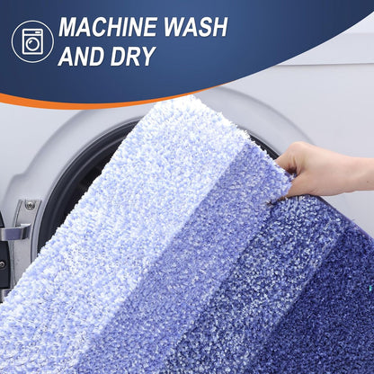OLANLY Bathroom Runner Rug - Extra Soft Microfiber Mat | Quick Dry, Washable, 59x20, Blue-Violet
