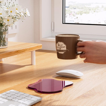 Leadiy Acrylic Coaster for Desk, Clear Bar Drink Coaster, Clear Cloud Shape Coffee Cup Coaster, Perfect for Tabletop Protection and Accessories Display.