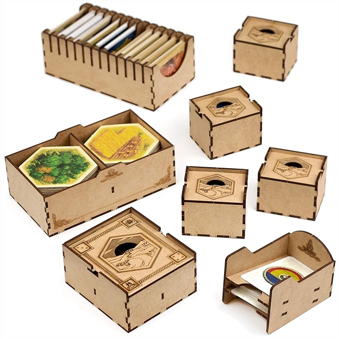 TowerRex Organizer Compatible with Catan Board Game and Cities and Knights Seafarers Expansions Storage Insert Accessories Upgrade