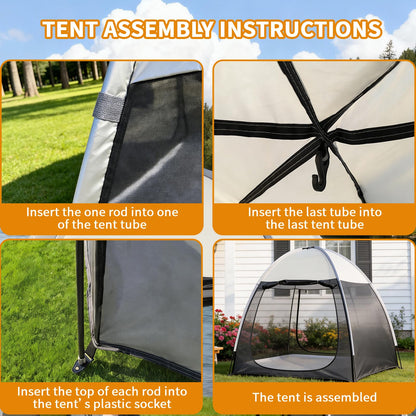Screen House Tent Portable Canopy with Floor Mosquito Net Outdoor Room Perfect for Patio Backyard Gazebo Picnic Mesh. (10 'x10')