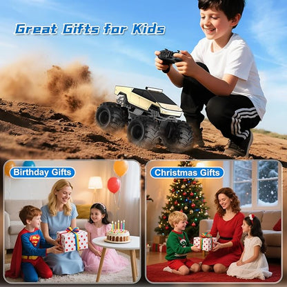 Remote Control Car for Boys 1:18 Monster Trucks Toys Amphibious RC Cars 2.4 GHz Waterproof RC Trucks 4WD All Terrain Off-Road Pickup Kids Toys for 6-12 Year Old Boys Girls Christmas Birthday Gifts
