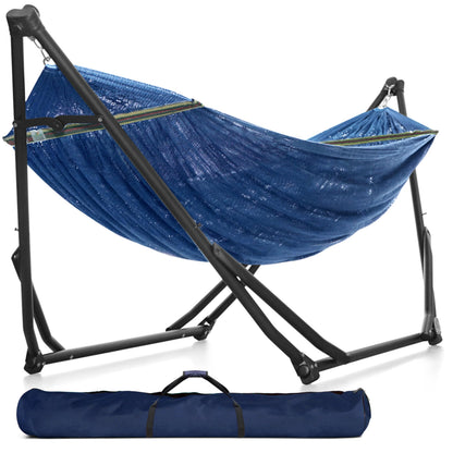Tranquillo UniGen Hammock, Hammock with Stand Heavy Duty Indoor/Outdoor Hammock with Signature Steel Stand, 600lbs Premium Foldable, Durable 2-Layered Soft Polyester, Aegean