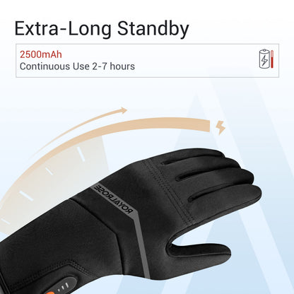 Royalrose Heated Gloves Liners for Men Women, Rechargeable Waterproof Winter Thin Heated Work Gloves with Arthritis Raynaud's Relief for Ski Golf Hiking Driving (Black-new, Small)