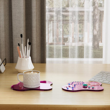 Leadiy Acrylic Coaster for Desk, Clear Bar Drink Coaster, Clear Cloud Shape Coffee Cup Coaster, Perfect for Tabletop Protection and Accessories Display.