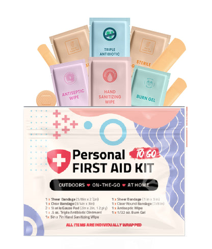 Portable Travel Size First Aid Kit - 60 Pack Case | Perfect for Home, Office, Car, School, Business, Travel, Hiking, Hunting, and Outdoors | Individually Wrapped First Aid Products (Abstract)