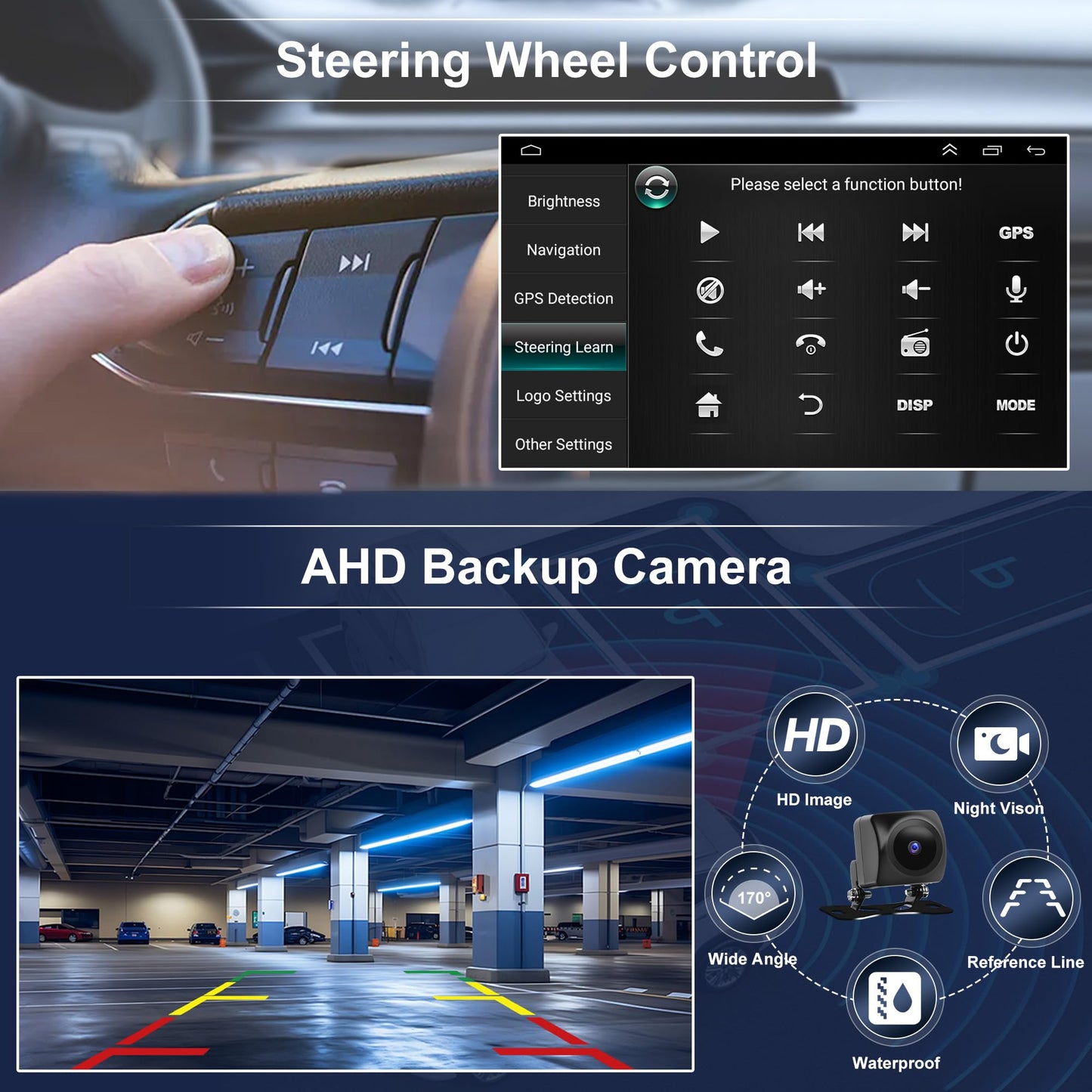 Car Stereo Radio for Ford F150 F250 F350 2004-2014, 7" Touchscreen Android 13 Car Radio Stereo Head Unit Dash Kit with Wireless CarPlay Android Auto GPS Navi SWC DSP FM WiFi Bluetooth Camera Mic